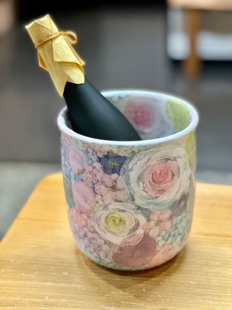 再値下げ　工房ゆずりは　彩ばら花紋　ワインクーラー　アイスペール　花器　鉢カバー
