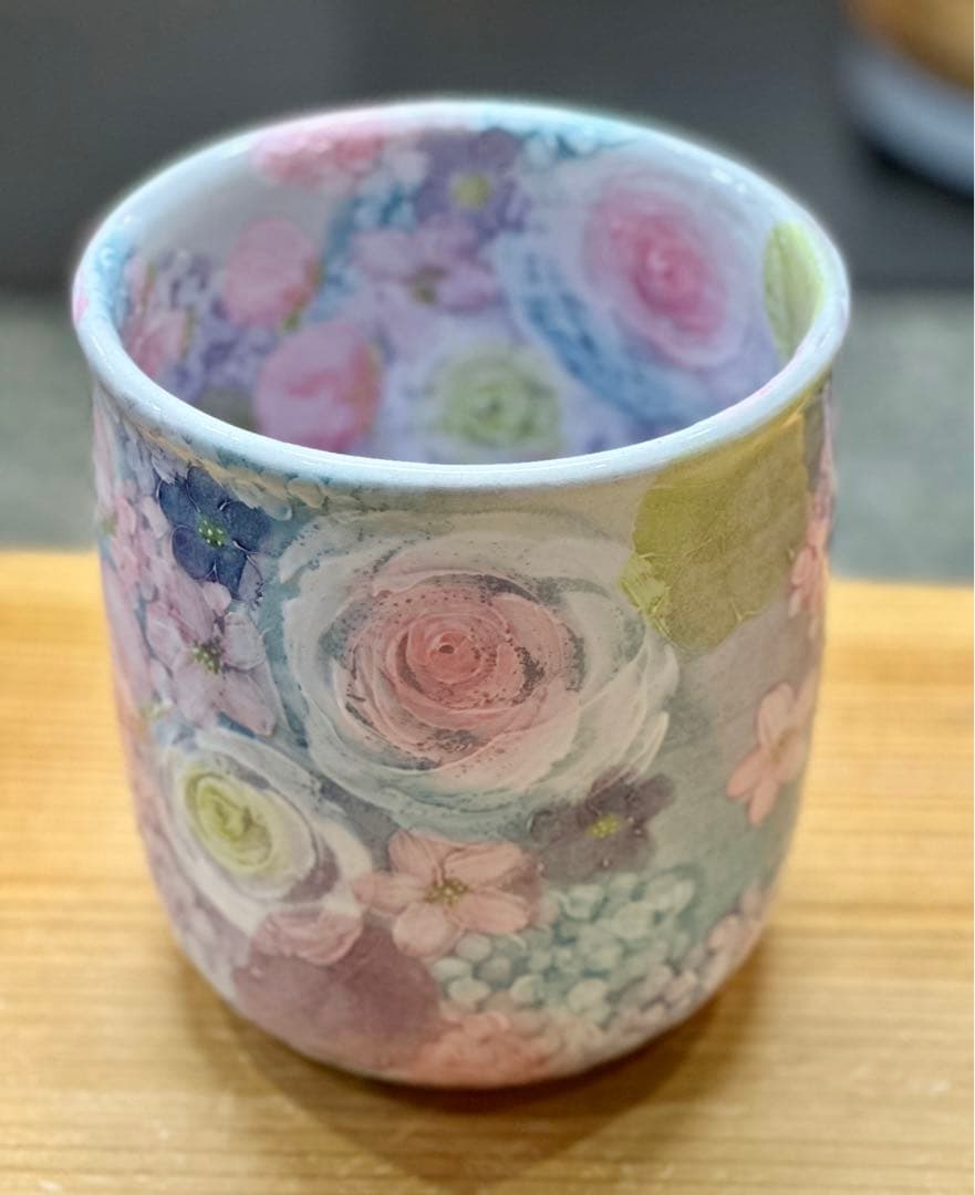 再値下げ　工房ゆずりは　彩ばら花紋　ワインクーラー　アイスペール　花器　鉢カバー