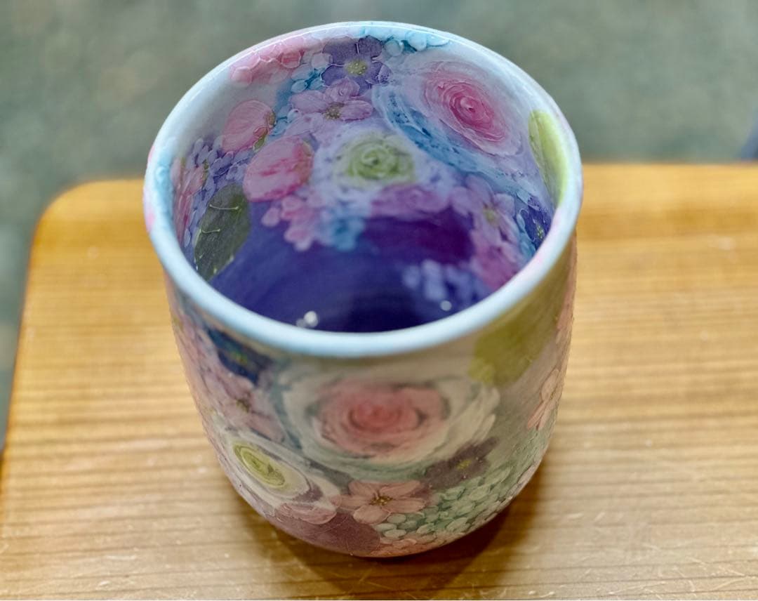 再値下げ　工房ゆずりは　彩ばら花紋　ワインクーラー　アイスペール　花器　鉢カバー