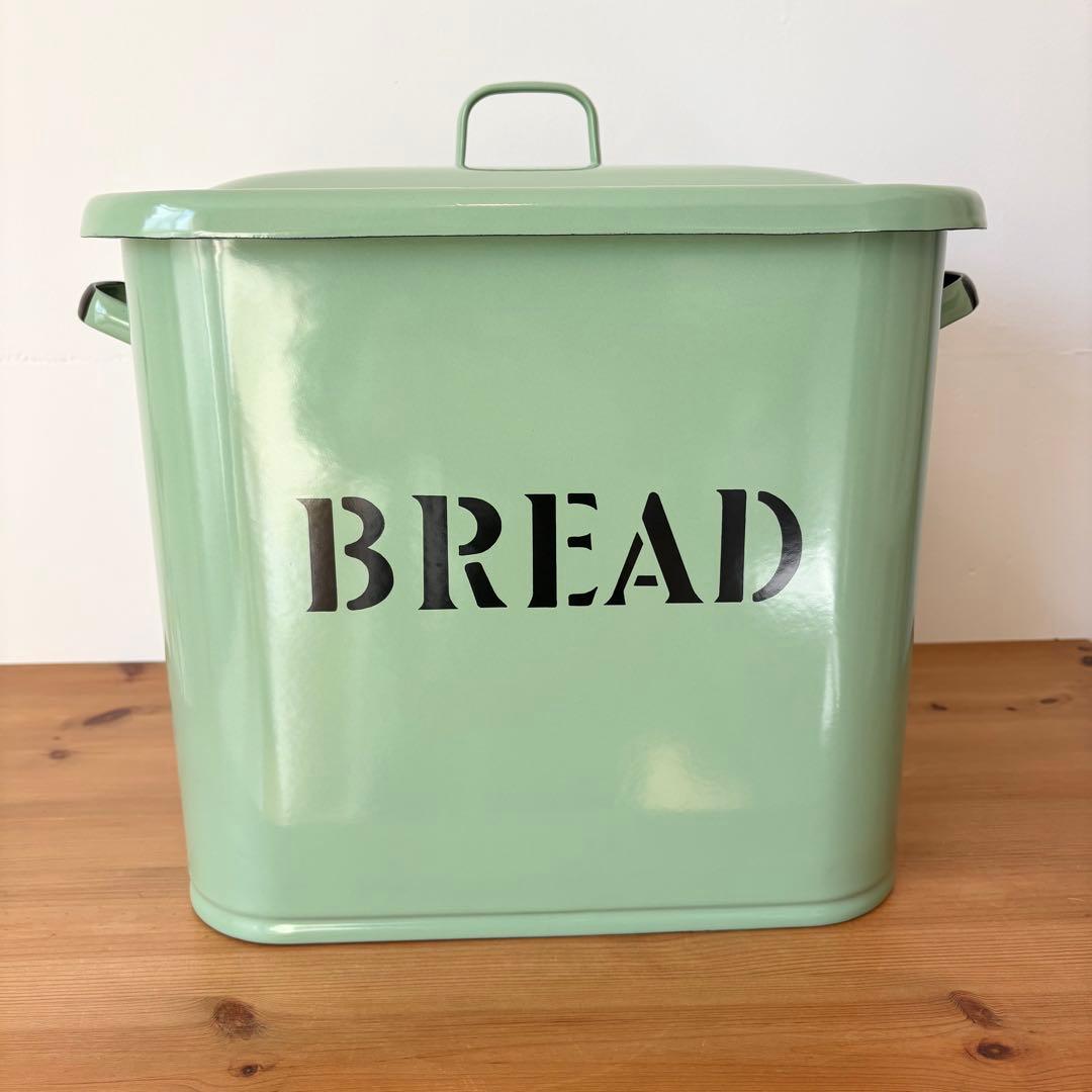 ブレッド缶 ホーロー レトロ アメリカンカントリー キッチン 収納 グリーン