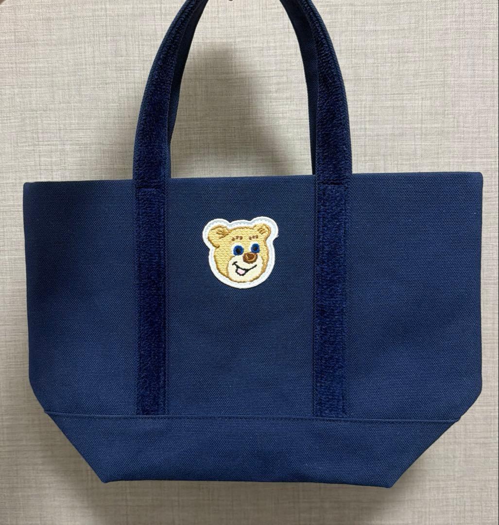 FEILER オールドテディ ワッペントートバッグ ネイビー小