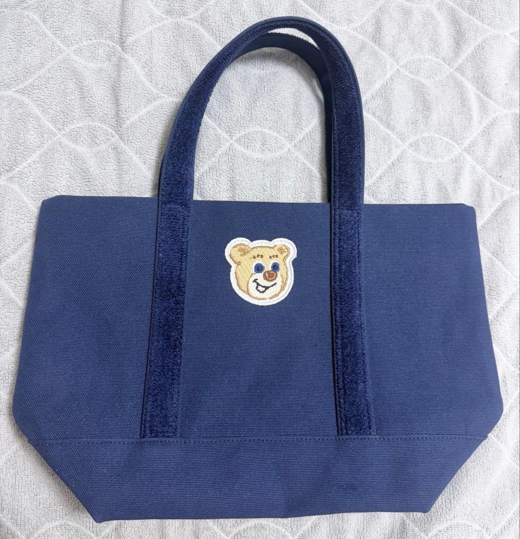 FEILER オールドテディ ワッペントートバッグ ネイビー小