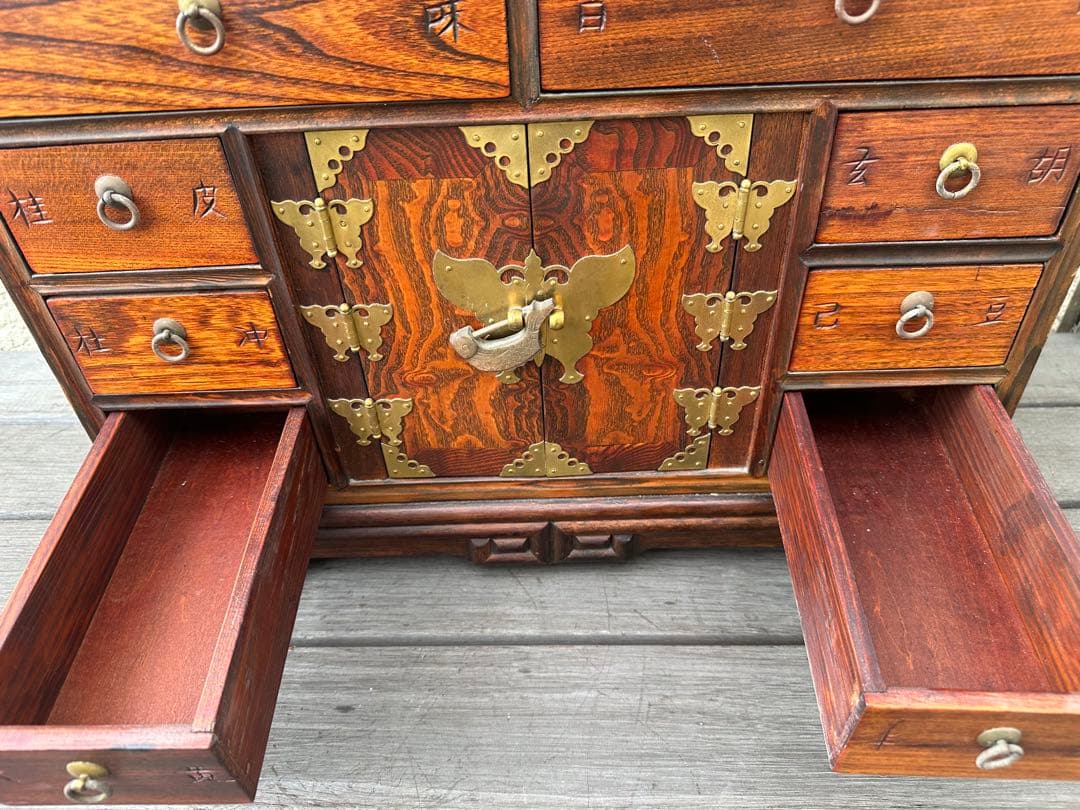 李朝 薬箪笥 ヤクジャン アンティーク 引き出し 戸棚 レトロ 木製　※r2