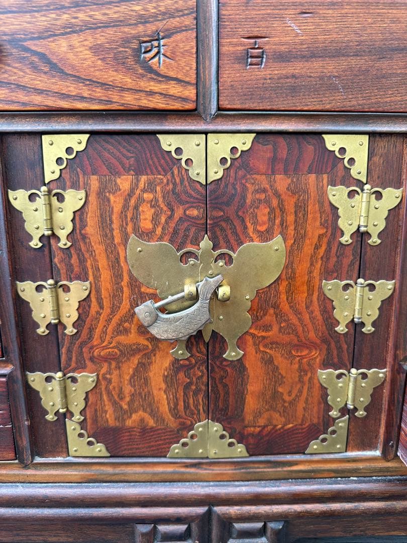 李朝 薬箪笥 ヤクジャン アンティーク 引き出し 戸棚 レトロ 木製　※r2