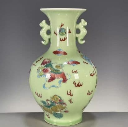 中国花瓶景徳鎮 陶磁器 工芸品 美術品 装飾品置物