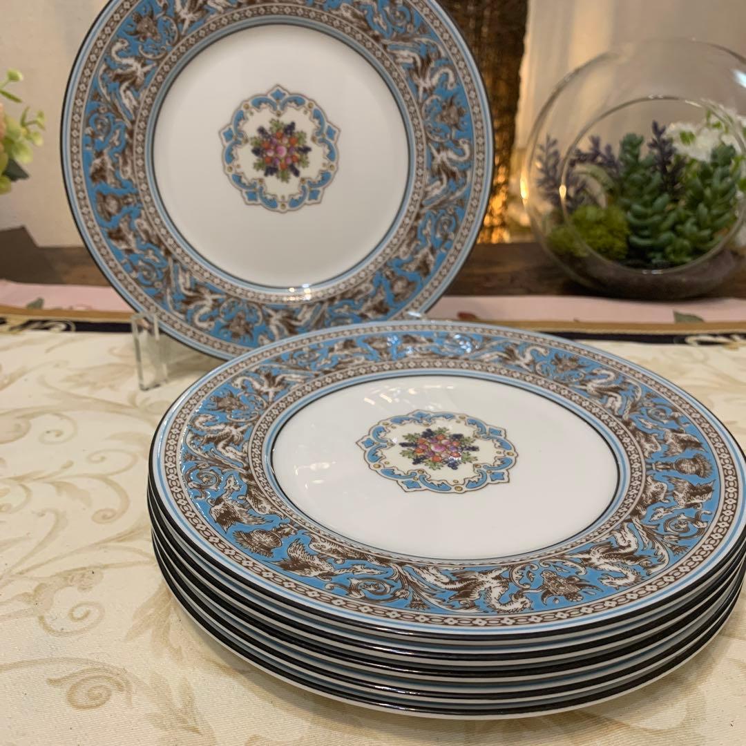 ウェッジウッド フロレンティーン　ターコイズ　17.5cmケーキプレート4枚