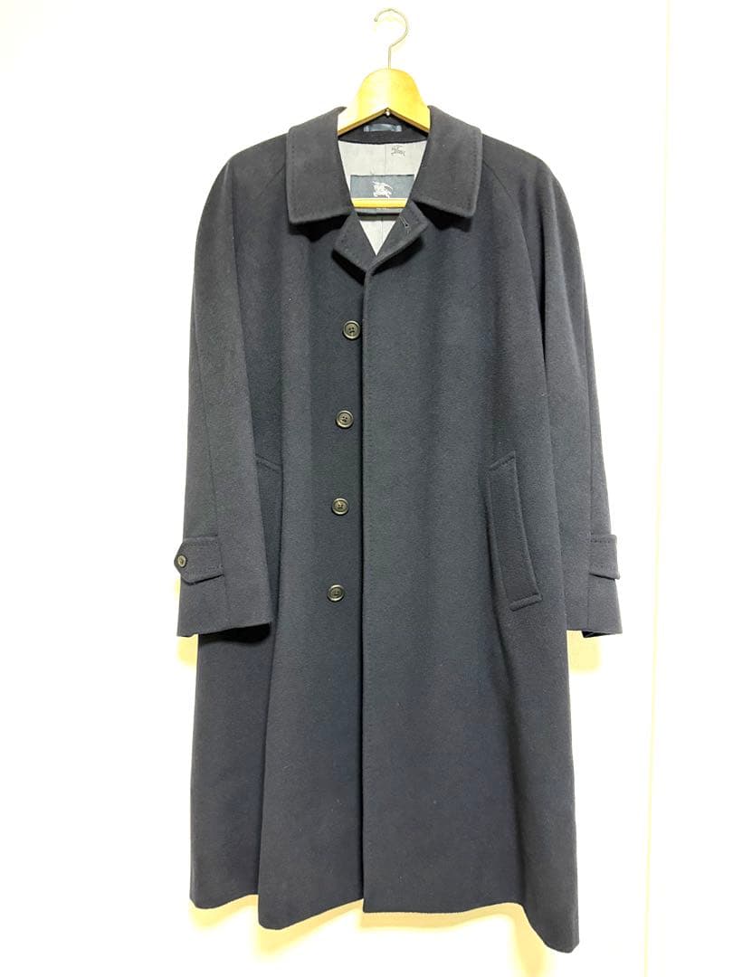 T50 メンズ バーバリー高級カシミア100%ロングトレンチコート 美品