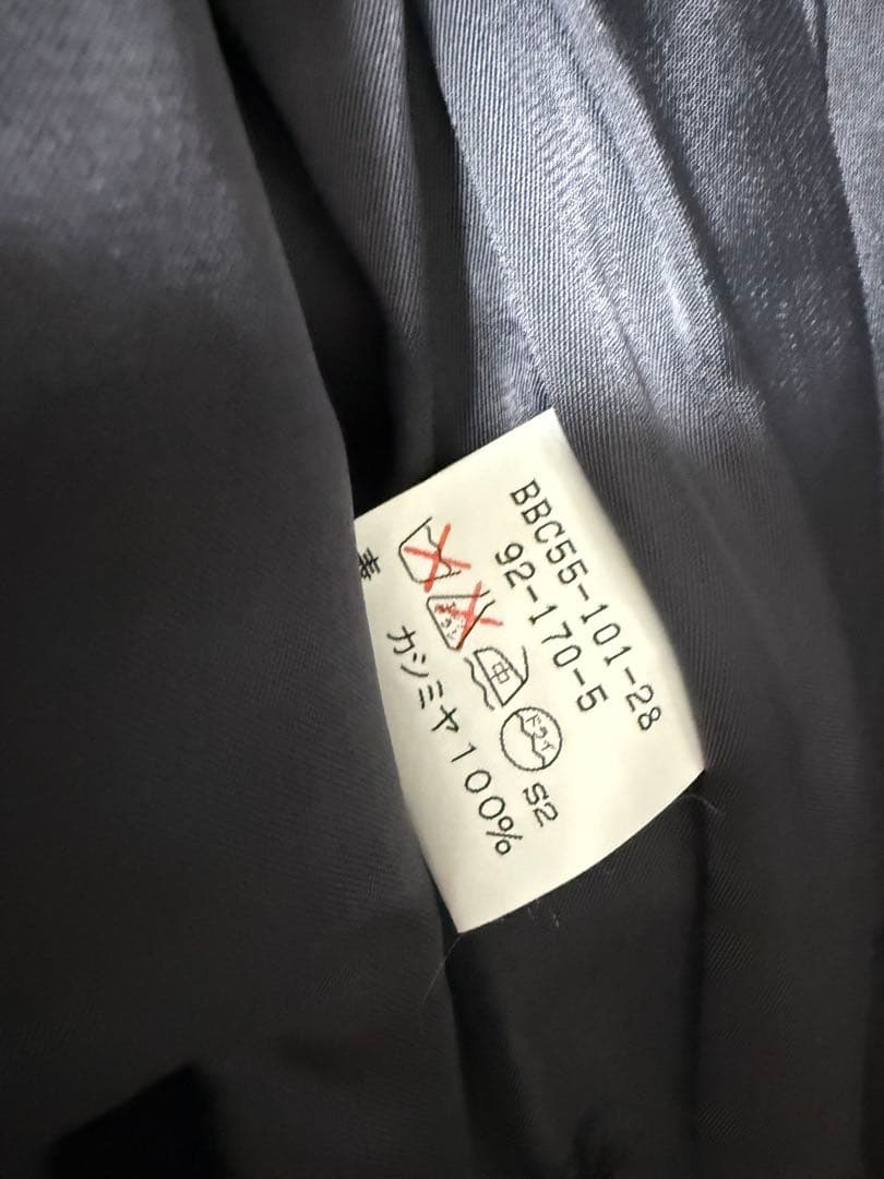 T50 メンズ バーバリー高級カシミア100%ロングトレンチコート 美品