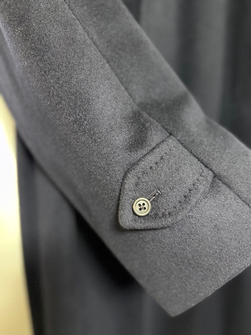 T50 メンズ バーバリー高級カシミア100%ロングトレンチコート 美品