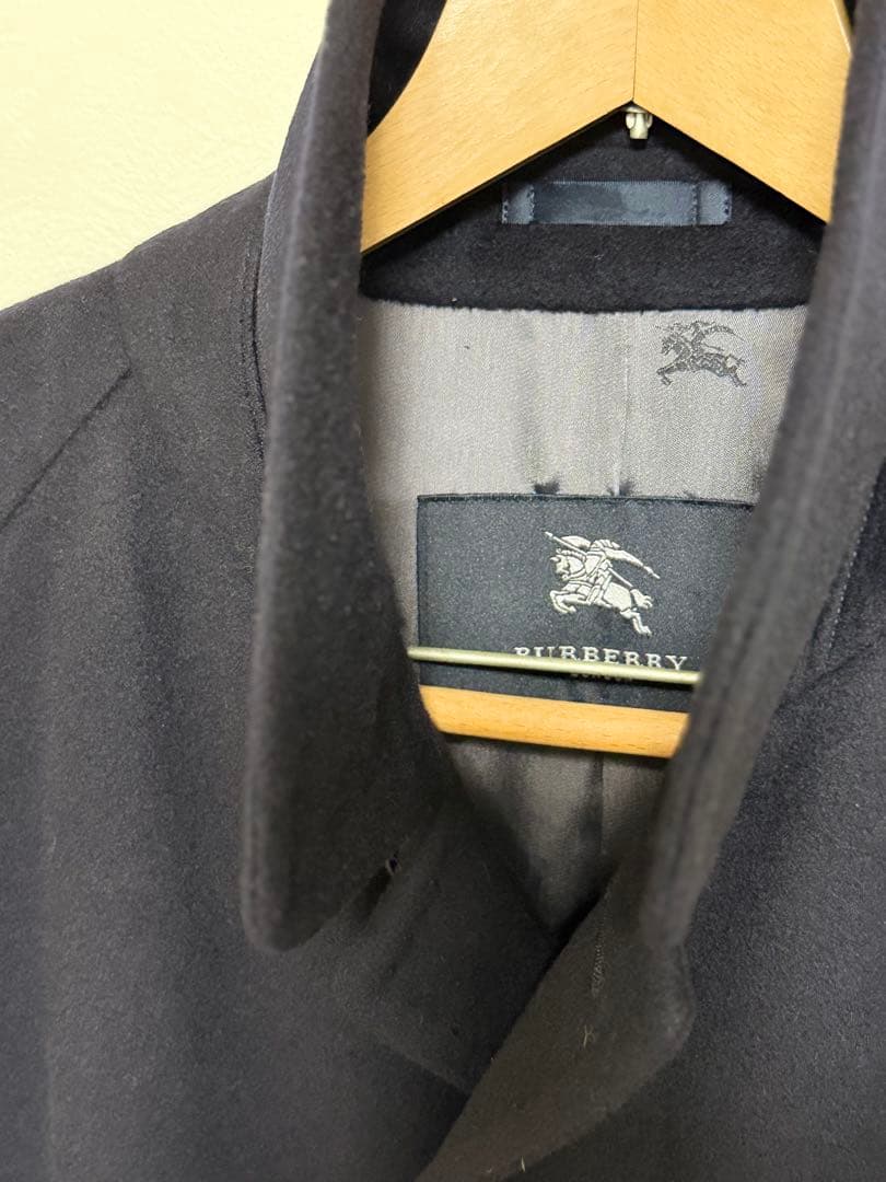 T50 メンズ バーバリー高級カシミア100%ロングトレンチコート 美品