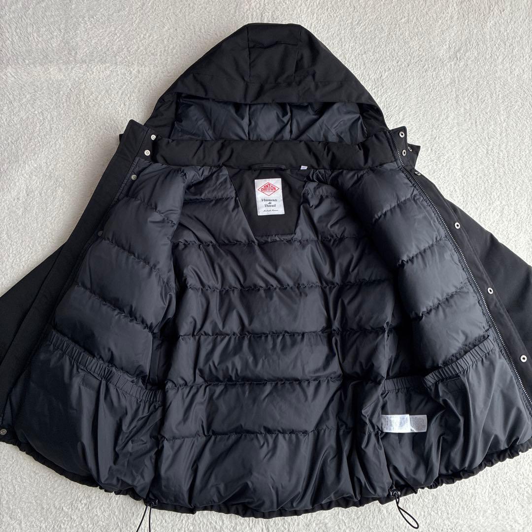 美品 ダントン Bshop 撥水 フード付き ダウンジャケット 黒 レディース