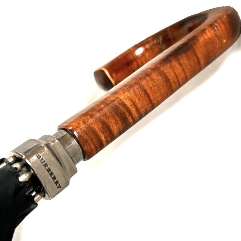 美品 バーバリー BURBERY 長傘 黒無地 裏ベージュバーバリーノバチェック