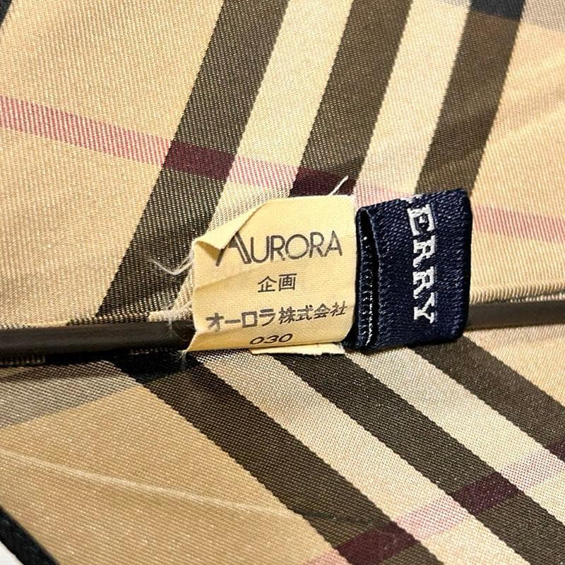 美品 バーバリー BURBERY 長傘 黒無地 裏ベージュバーバリーノバチェック