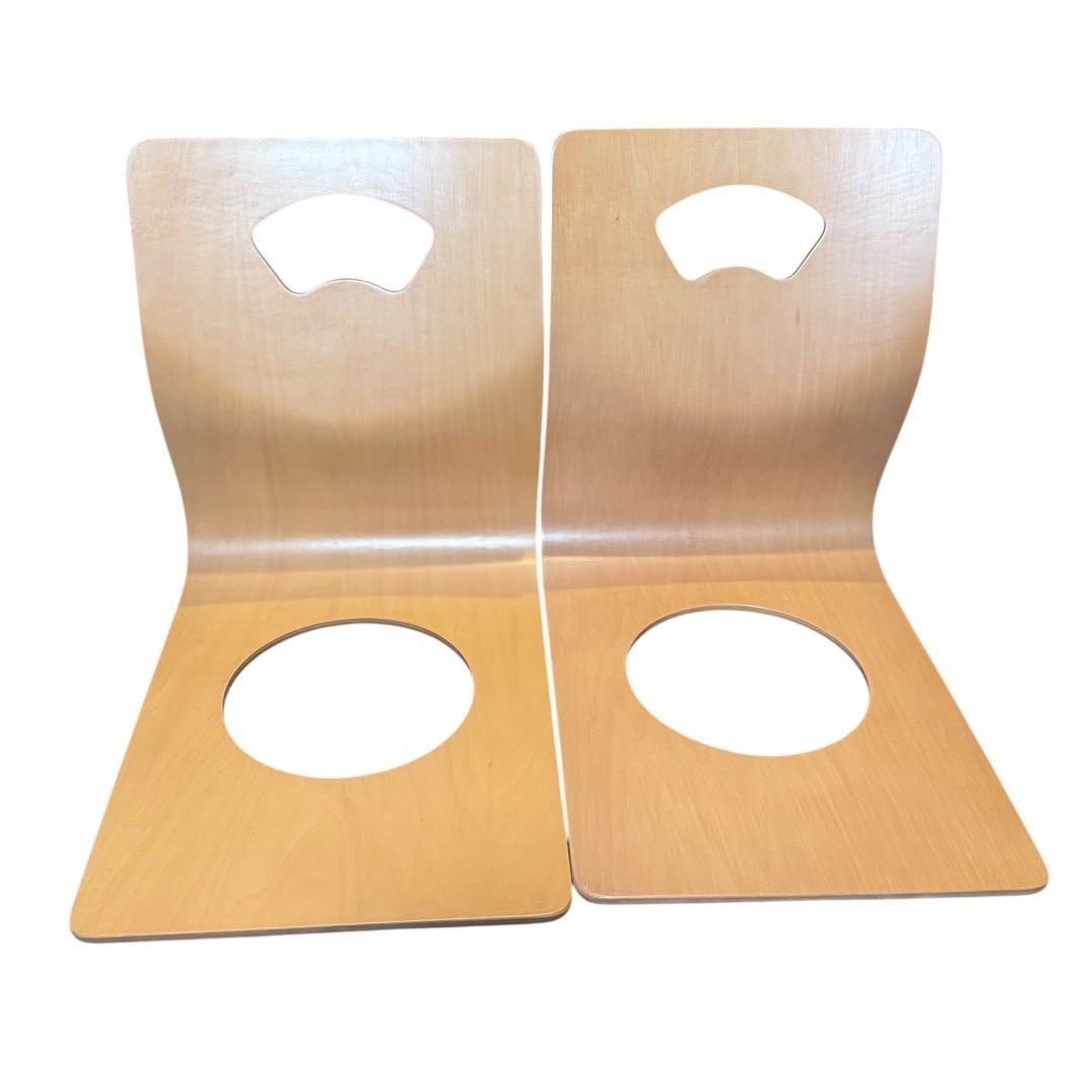 【美品】ニトリ 木製座椅子 曲木 和座椅子 4脚セット 旅館 椅子