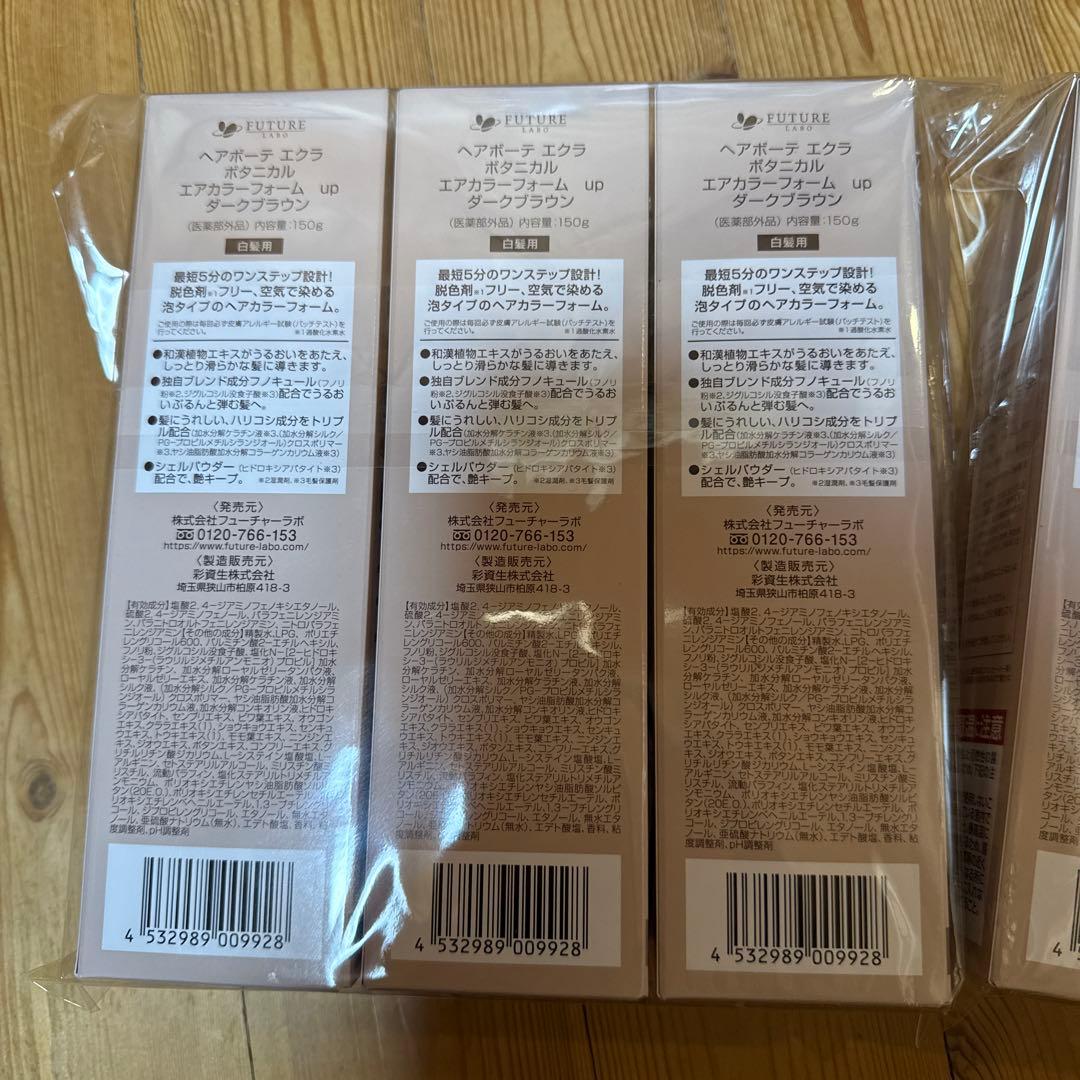 ヘアボーテエクラボタニカルエアカラーフォーム ダークブラウン6本【新品】