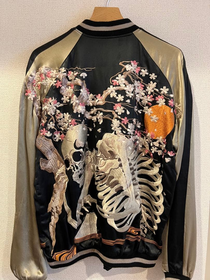 花旅楽団　桜と髑髏　抱きつき髑髏のリバーシブルスカジャン　これが最終値下げ！