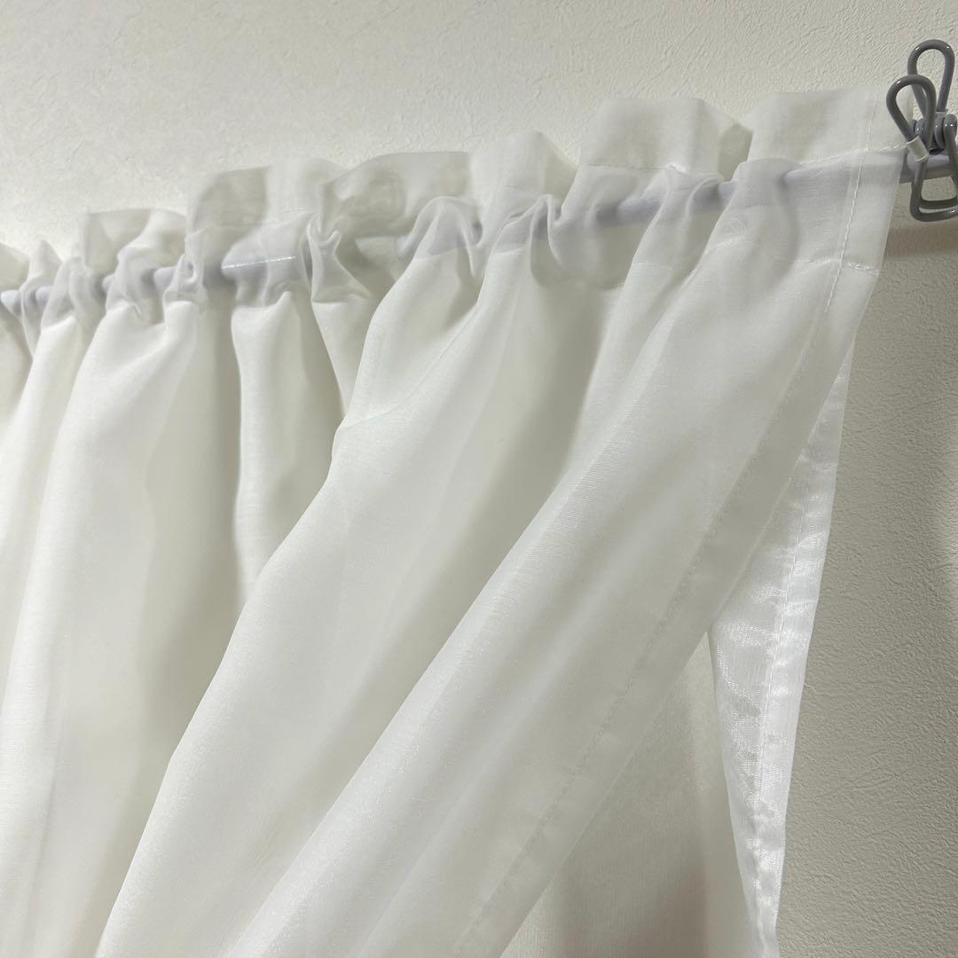 【KURO☆】二重レースカフェカーテン　4枚　オーダー品