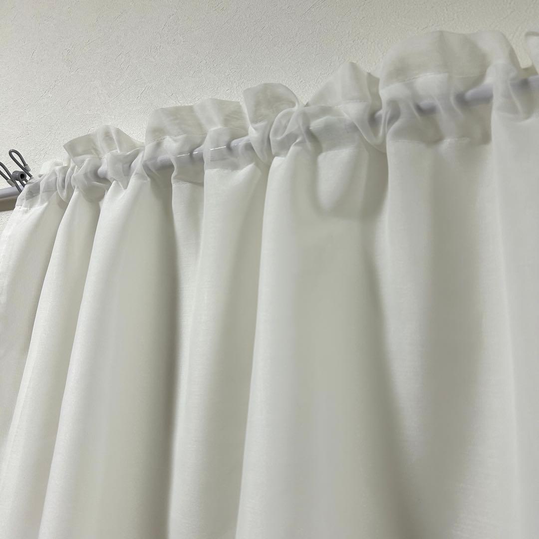 【KURO☆】二重レースカフェカーテン　4枚　オーダー品