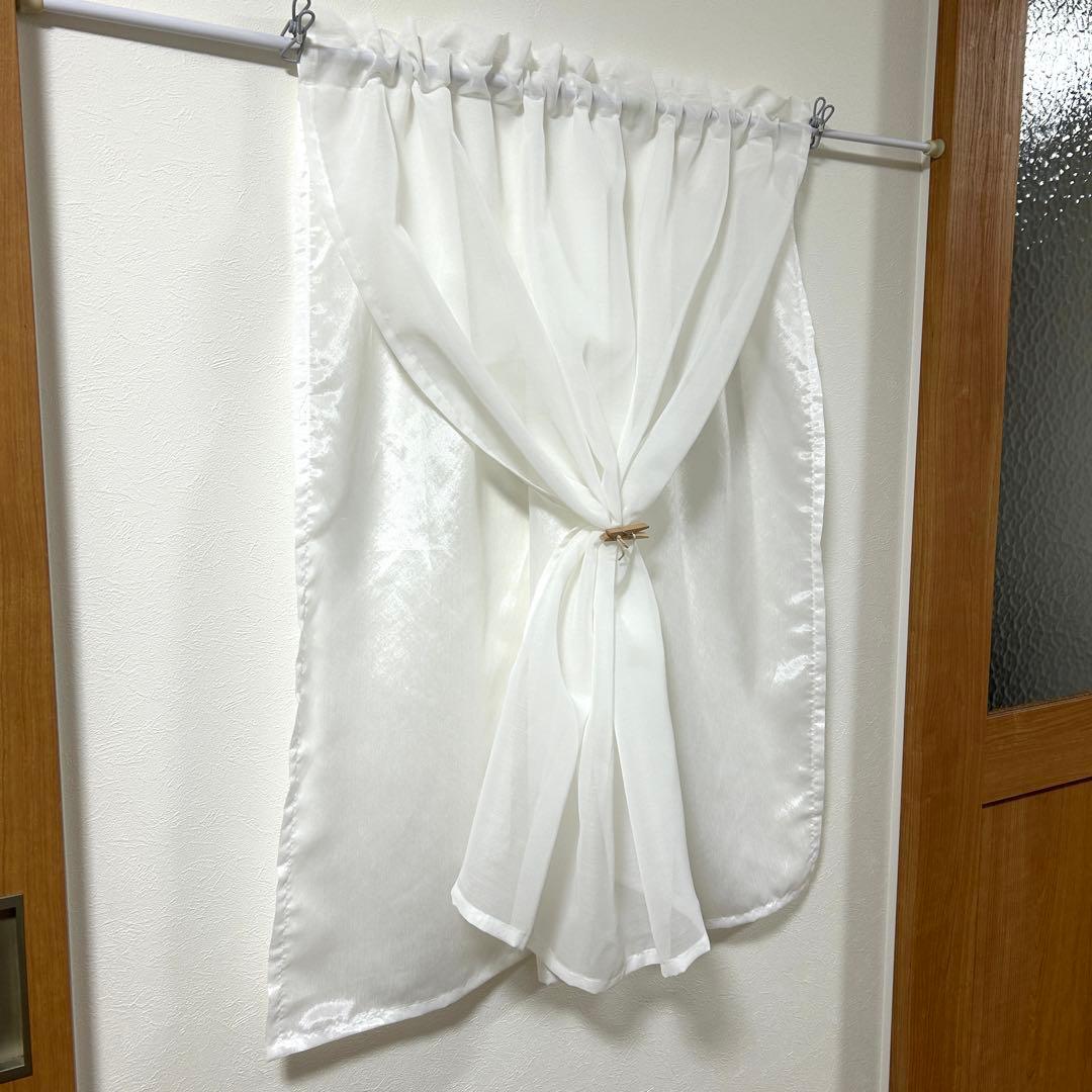 【KURO☆】二重レースカフェカーテン　4枚　オーダー品