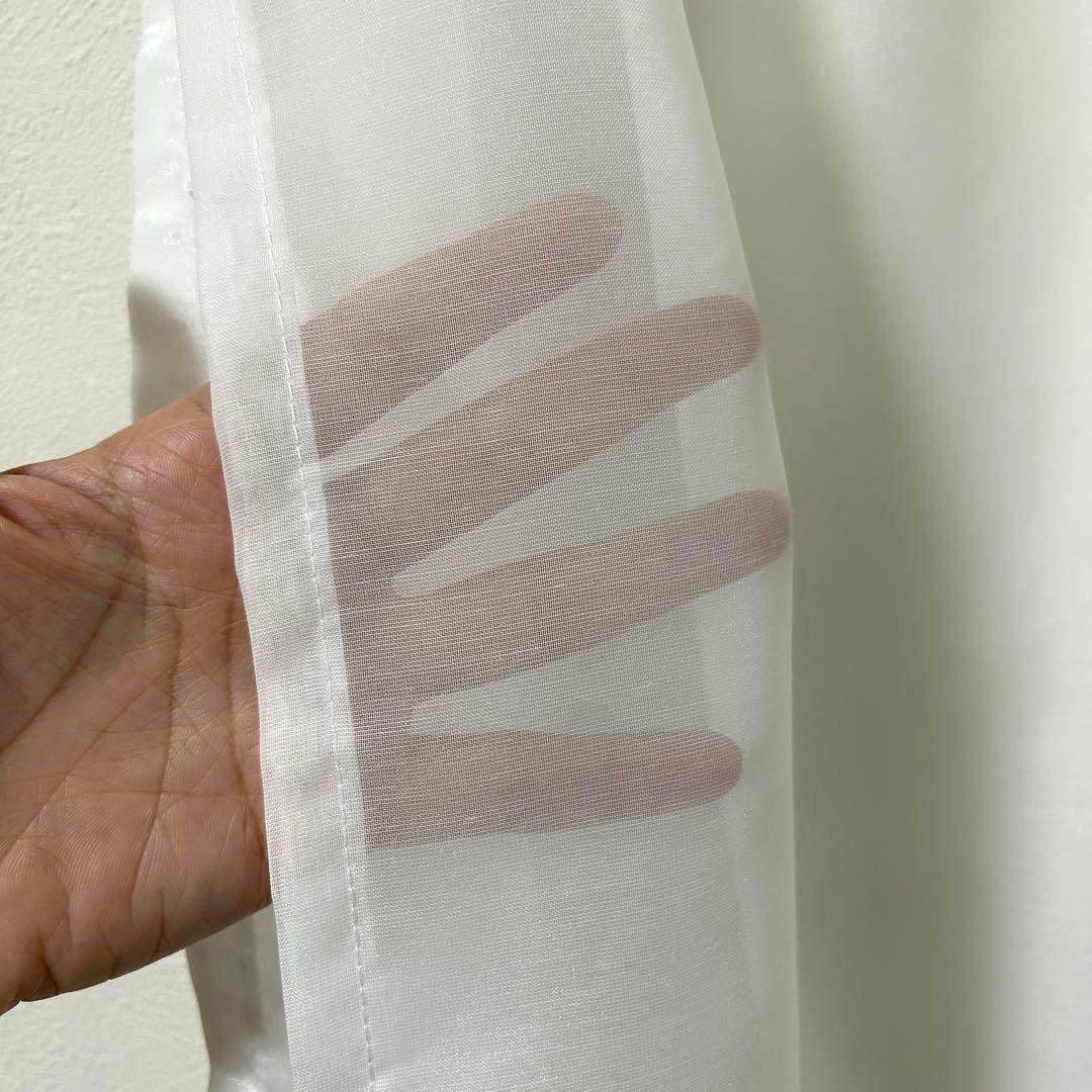 【KURO☆】二重レースカフェカーテン　4枚　オーダー品