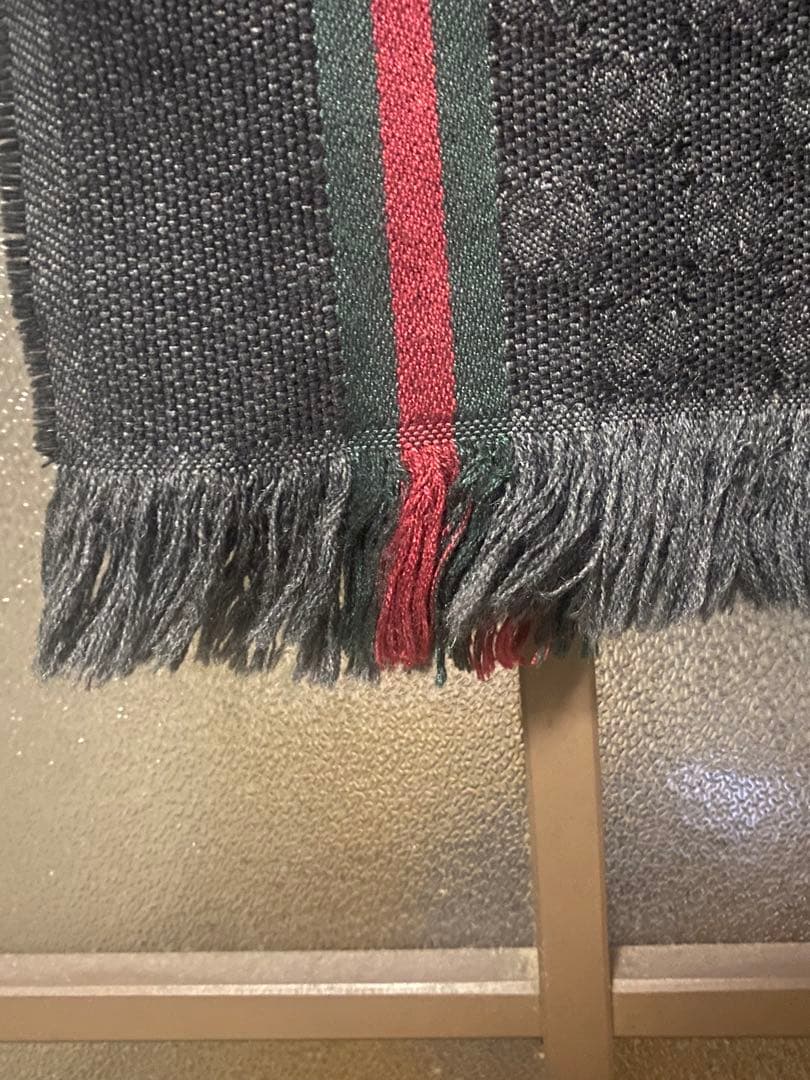 GUCCI グッチ シェリーライン GG柄　ウール　シルク　フリンジ　マフラー