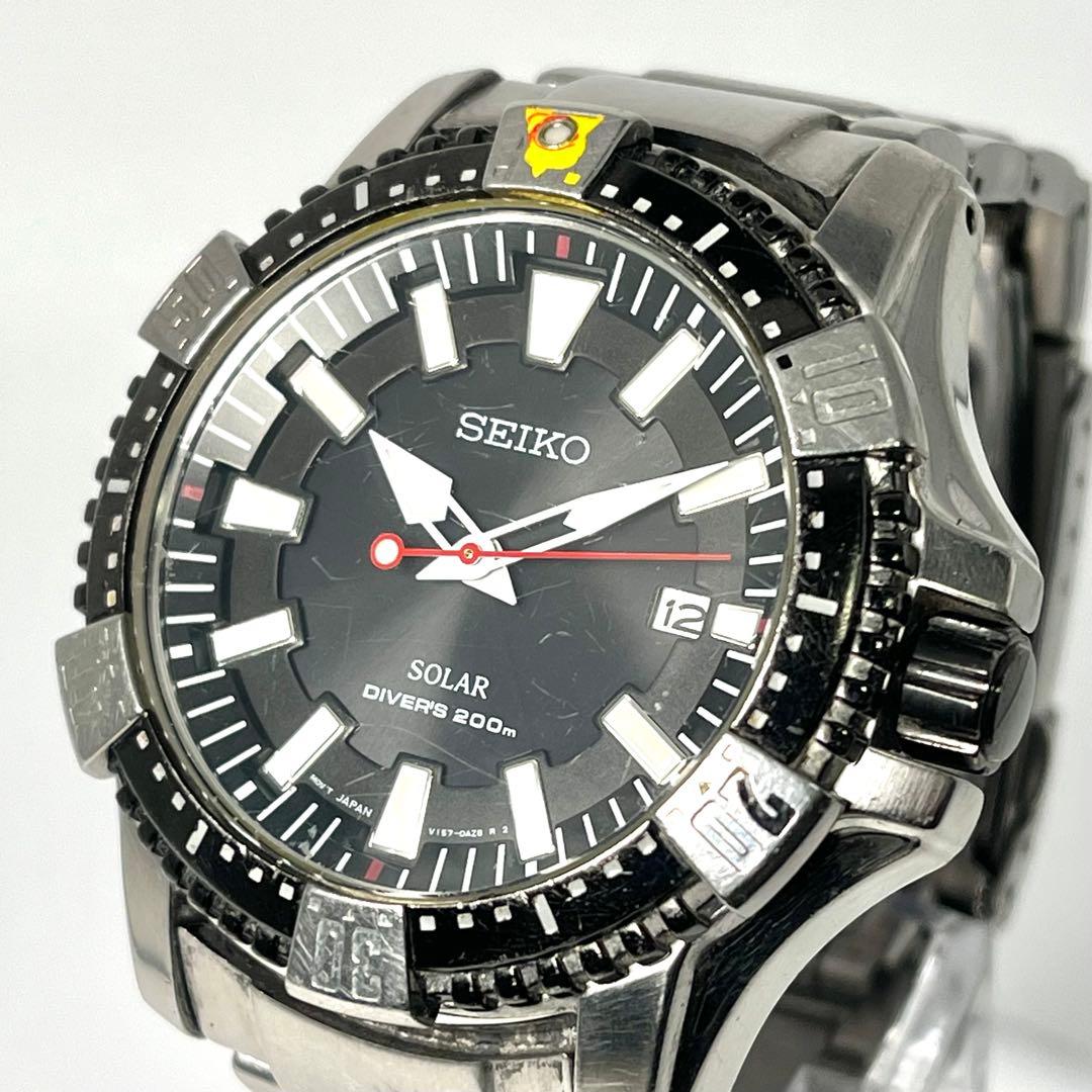【稼働】セイコー ダイバーズウォッチ デイト V157-0AS0 腕時計
