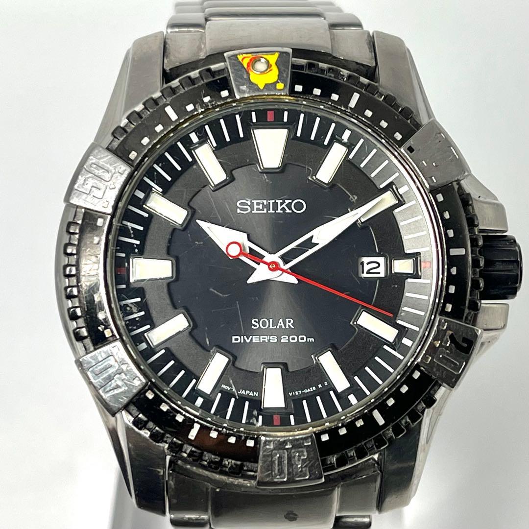【稼働】セイコー ダイバーズウォッチ デイト V157-0AS0 腕時計