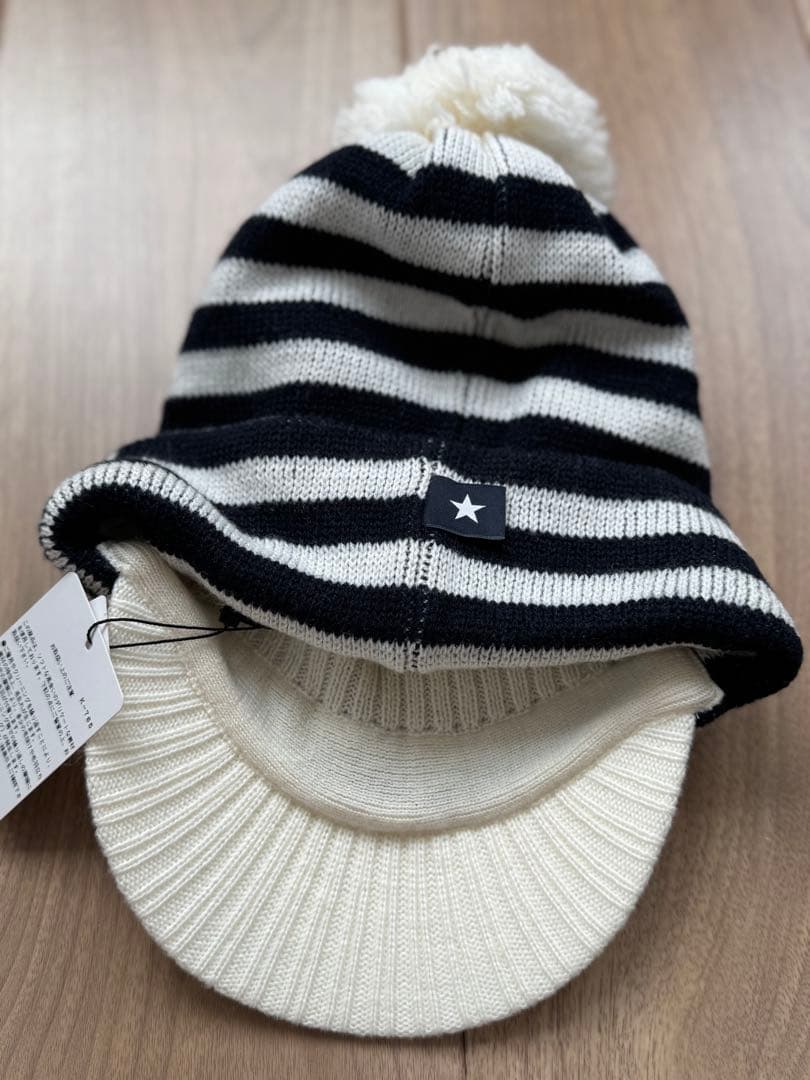 パーリーゲイツ 星マークつば付きニットワッチ　ボーダー
