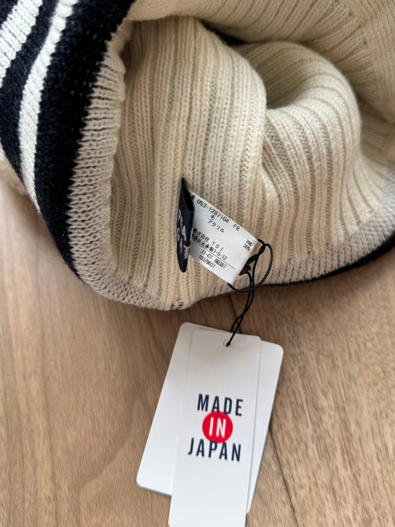 パーリーゲイツ 星マークつば付きニットワッチ　ボーダー