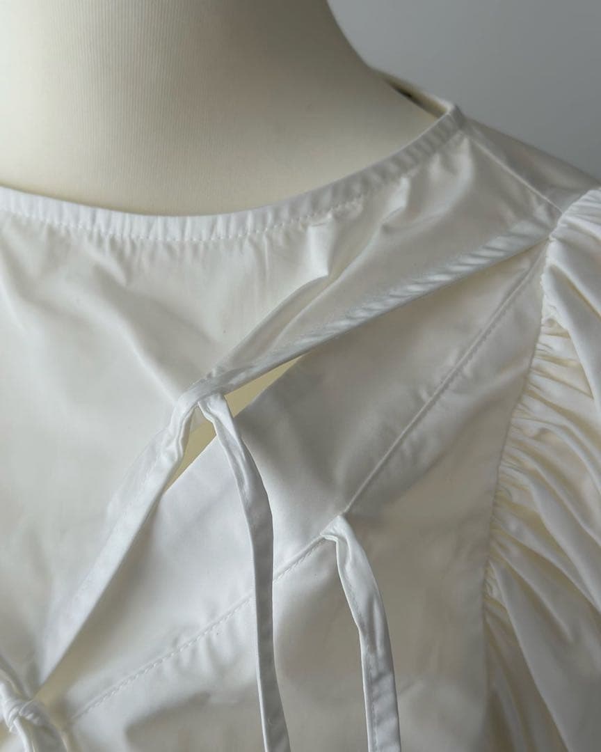 emm the shop ペプラムリボンブラウス