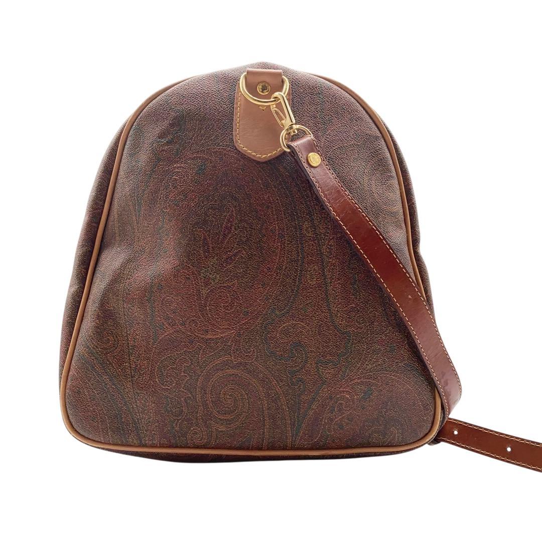 【極美品】エトロ ボストンバッグ 2way ペイズリー柄 PVC レザー 大容量