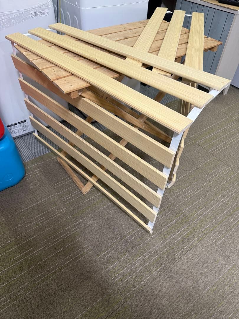 【洗浄消毒作業済】シングルサイズ　スノコ　ベッドフレーム　パイン材　ナチュラル