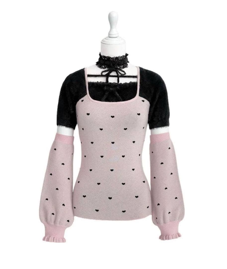 honey mewハニーミュウ アームカバー付きレースチョーカートップス