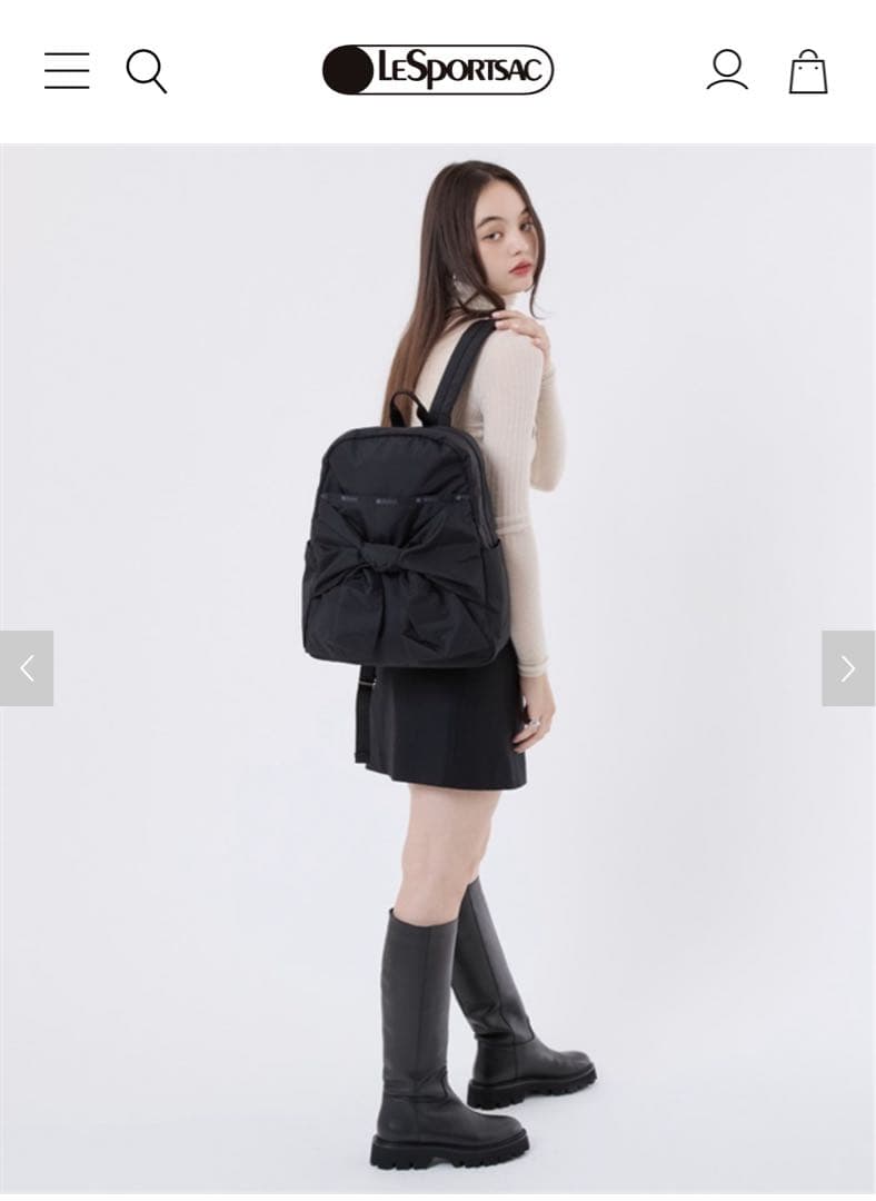 新品　レスポートサック　リボン付き黒　バックパック