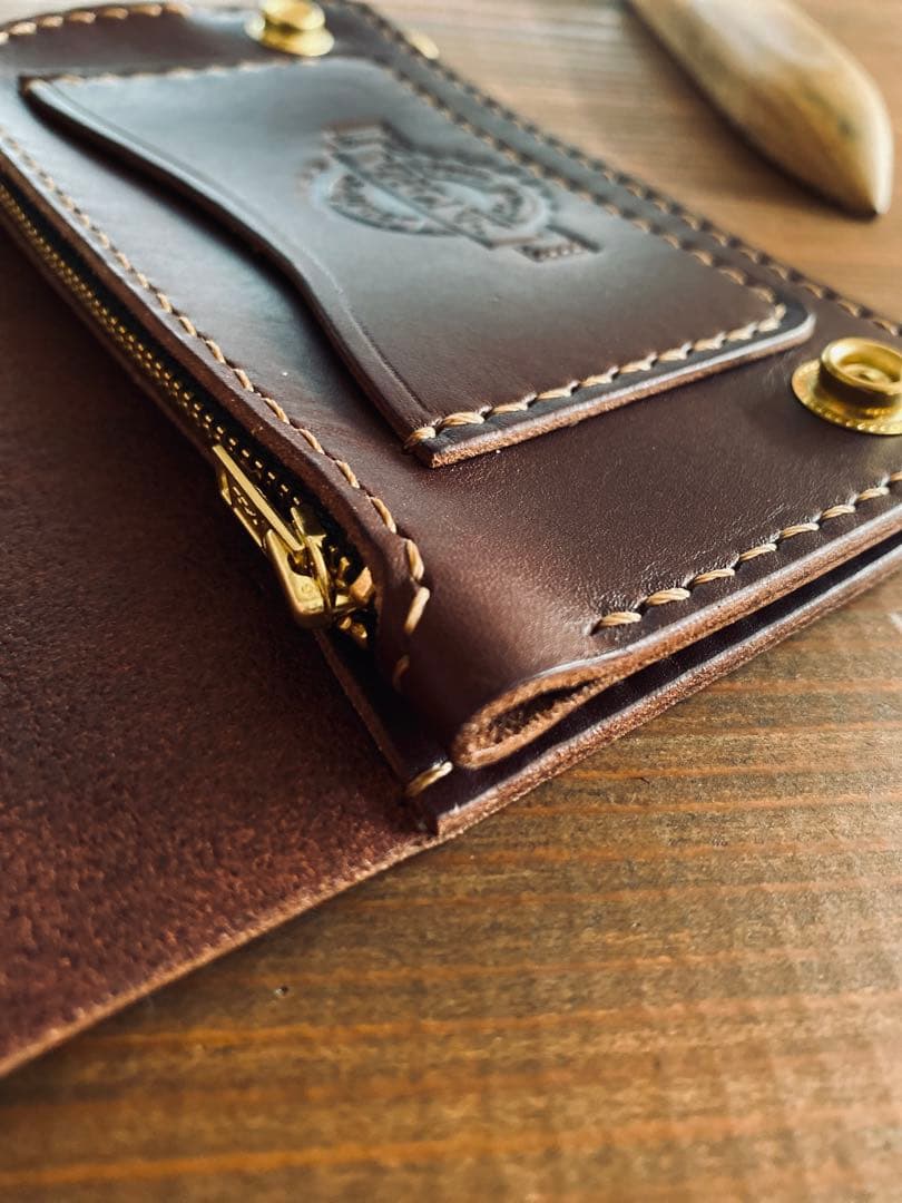 【ブルガロ】TM02-73ミドルトラッカーウォレット真鍮チェーン付き