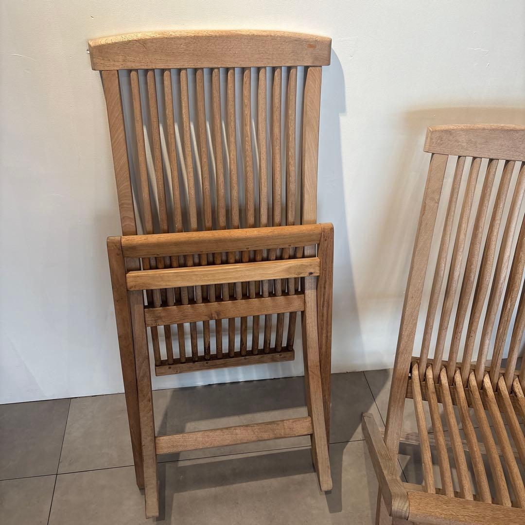 カフェ倒産品 折り畳み 木製 ガーデンチェア シンプル