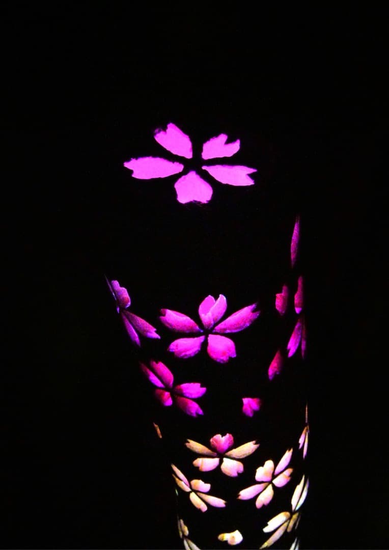 希少★曲がり竹★  竹灯り　彩シリーズ　〜春が来た〜　竹灯籠　孟宗竹