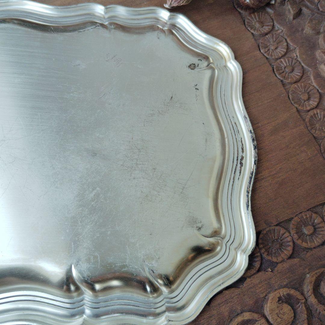 フランス　アンティーク 　シルバープレート製トレイ　インテリア雑貨　店舗什器