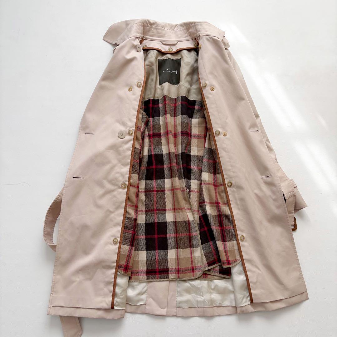 大きいサイズ　マッキントッシュ　トレンチコート　ピンクベージュ　ライナー　44
