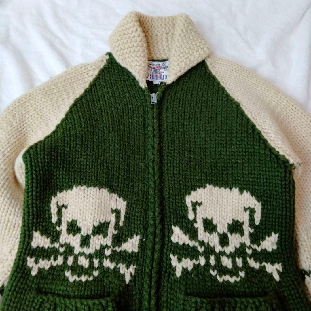 カナタ【別注】カーディガン　Mサイズ相当　ジョンブルスカル柄　KANATA