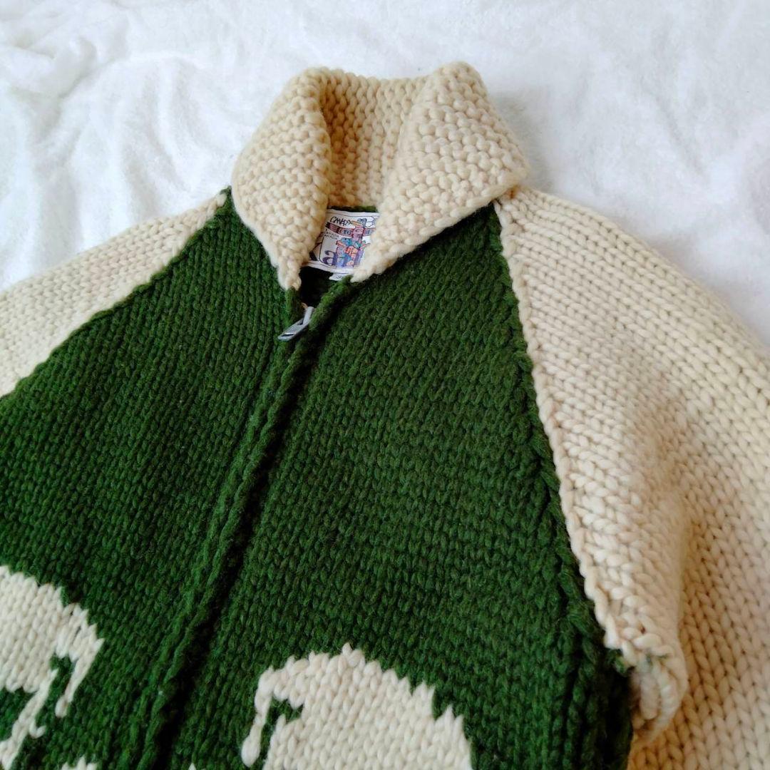 カナタ【別注】カーディガン　Mサイズ相当　ジョンブルスカル柄　KANATA