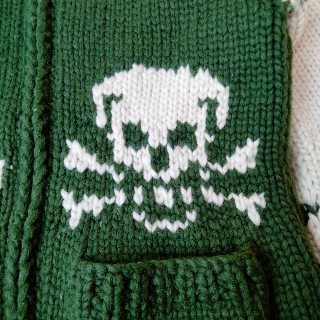 カナタ【別注】カーディガン　Mサイズ相当　ジョンブルスカル柄　KANATA