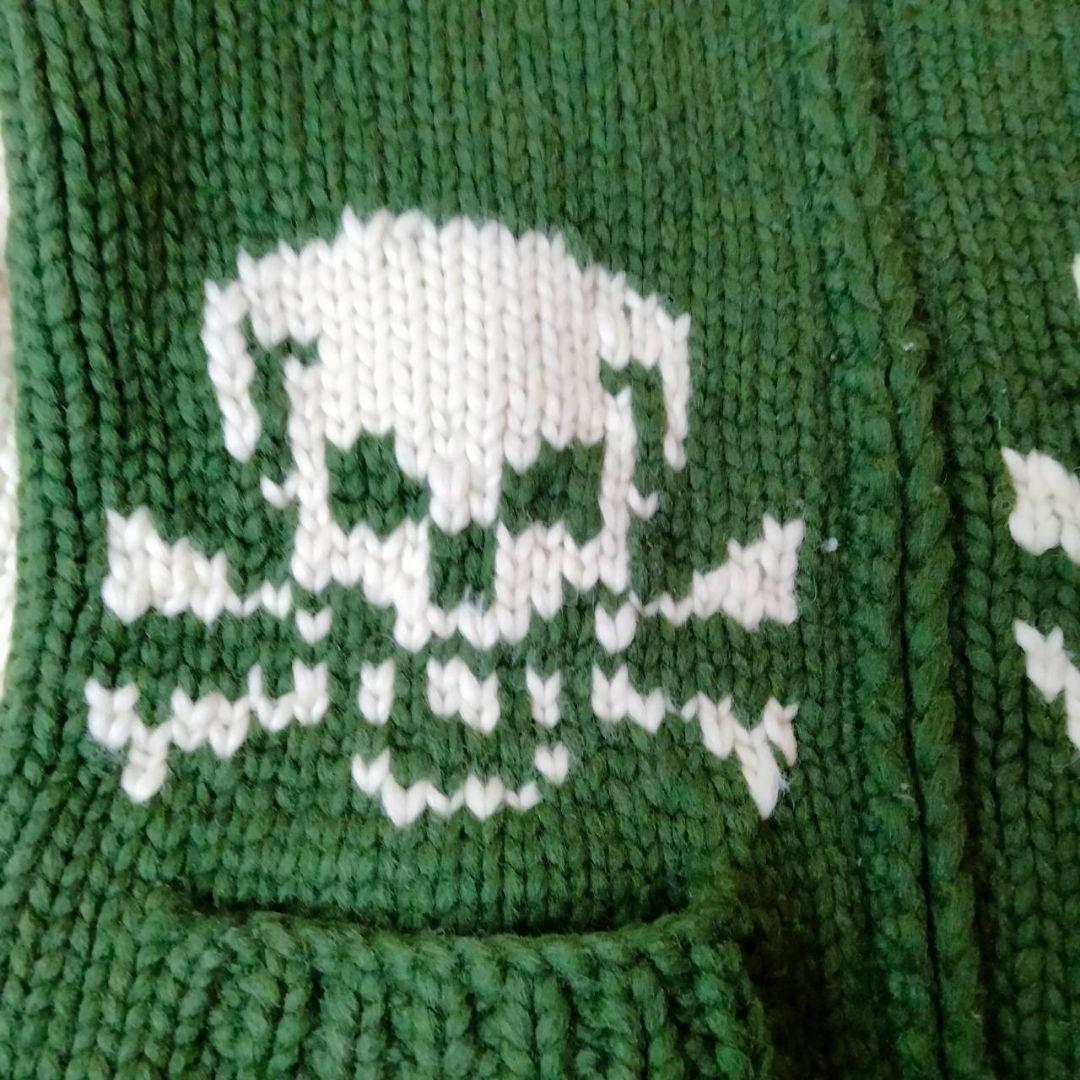 カナタ【別注】カーディガン　Mサイズ相当　ジョンブルスカル柄　KANATA