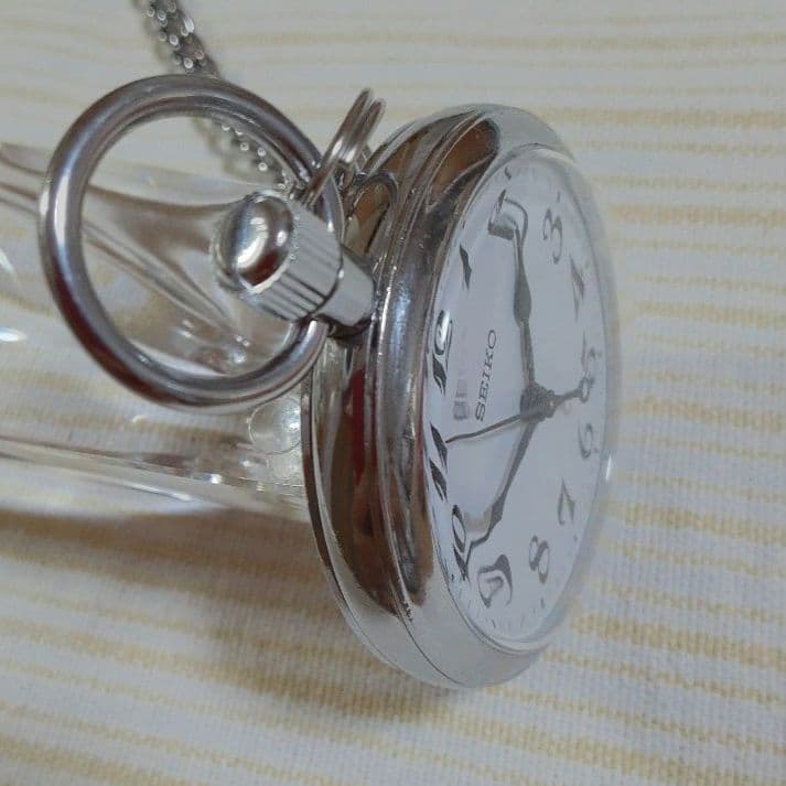 R3J様ご依頼【電池交換済】SEIKO諏訪昭61年懐中時計 福知山鉄道管理局