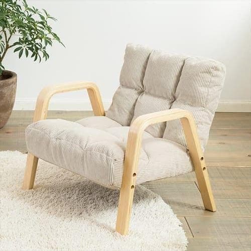 未使用 アイリスオーヤマ ウッドアームチェア Sサイズ ベージュ 椅子