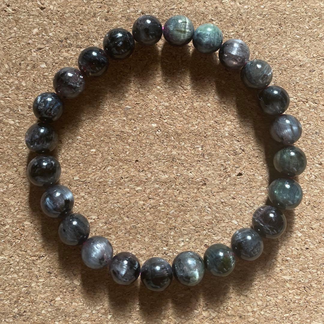 【希少】キャッツアイトルマリン ブレスレット 7.5㎜ 16㎝ 新春セール開催中