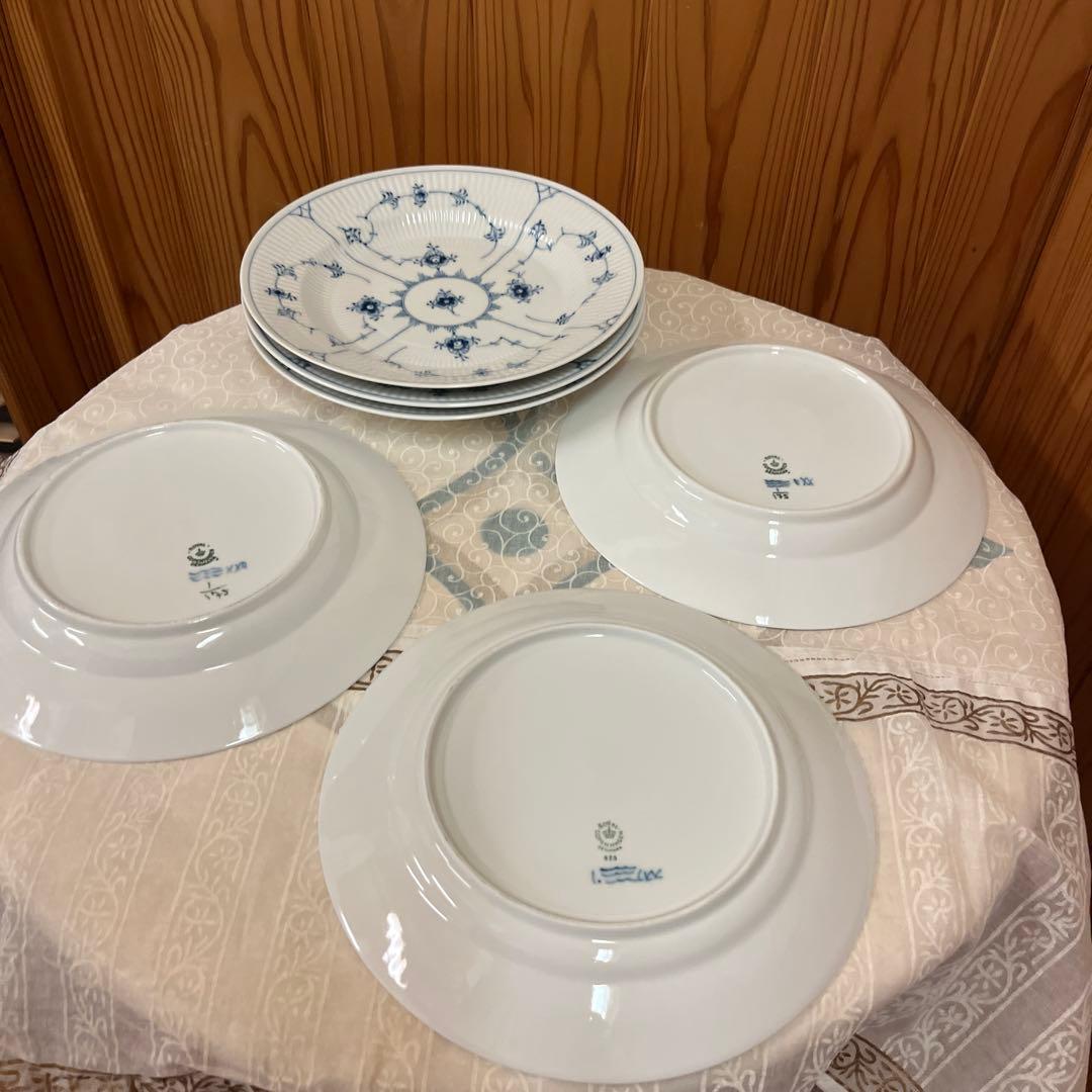 ロイヤルコペンハーゲン ブルーフルーテッド プレインレース 大皿 6枚セット