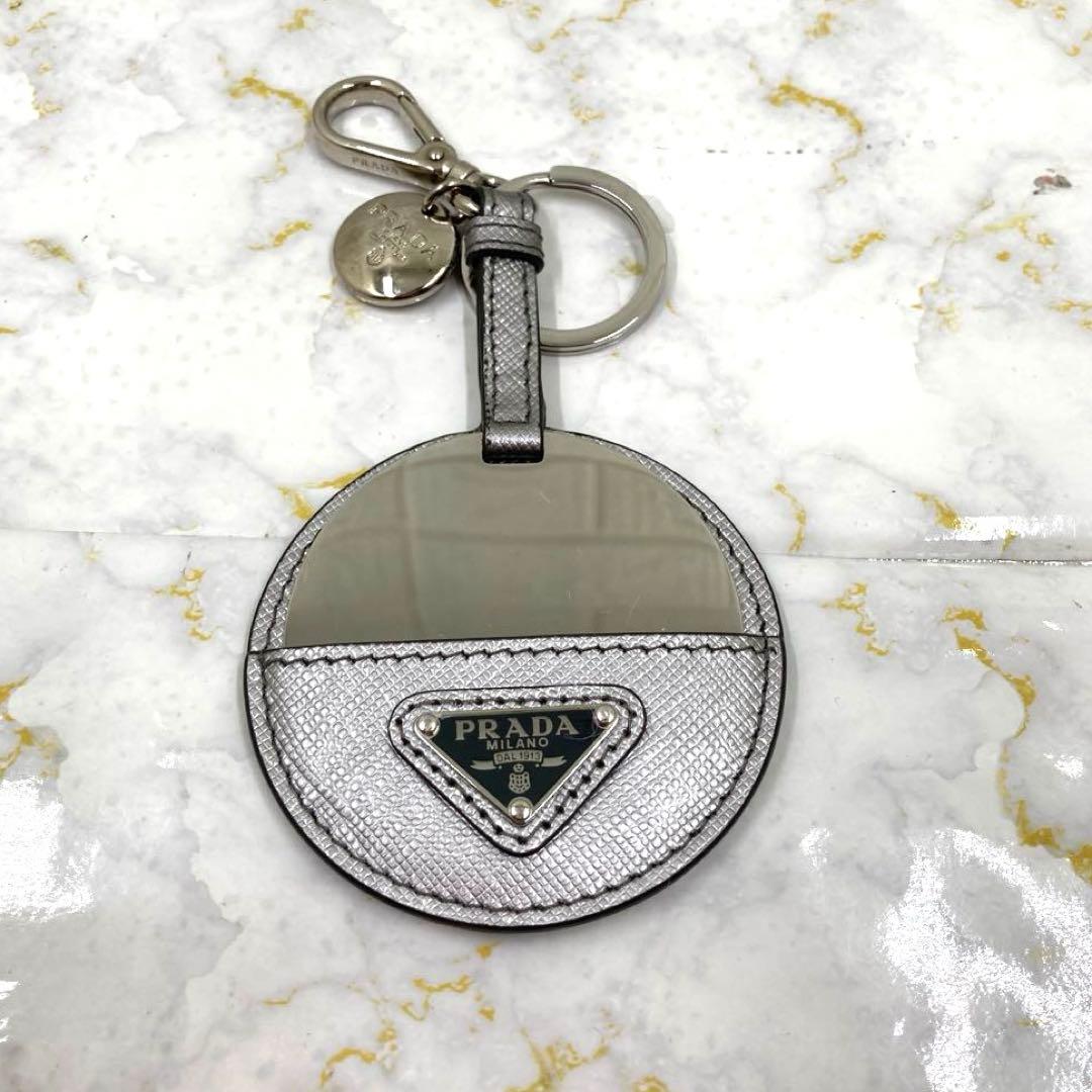 最終価格❣️新品PRADAプラダサフィアーノキーホルダーバッグチャーム鏡ミラー