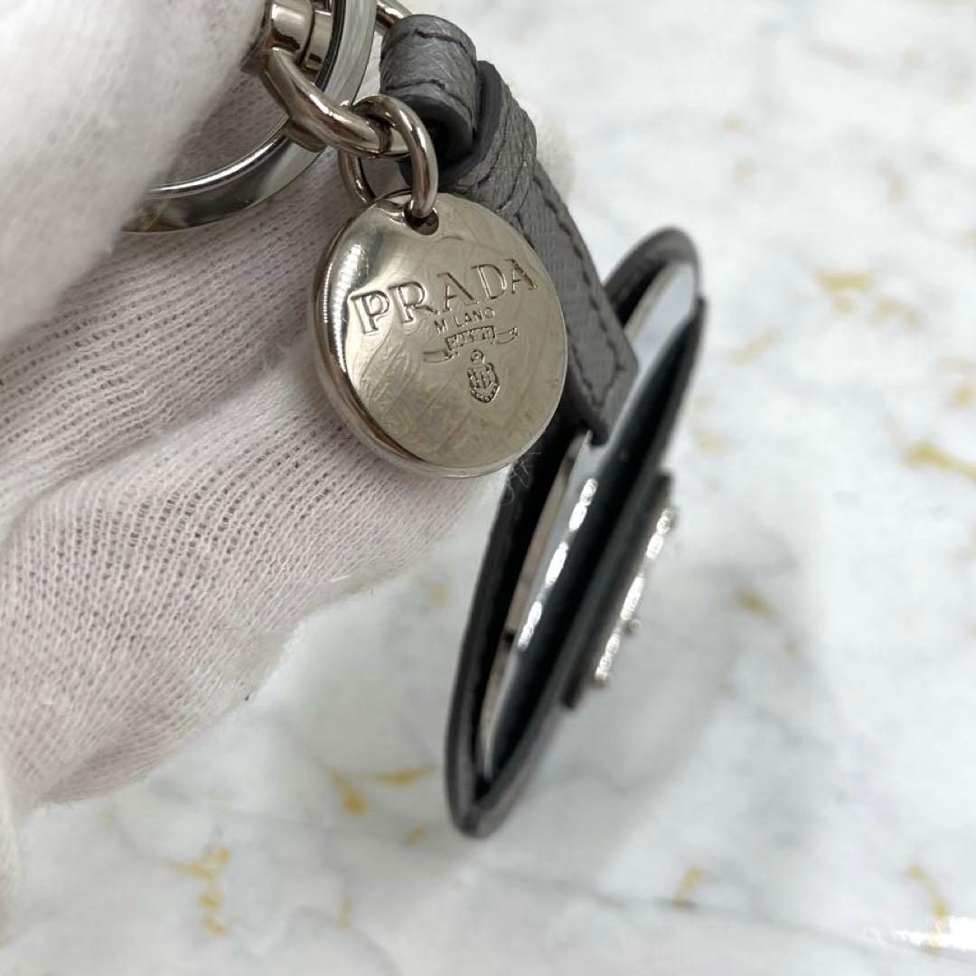 最終価格❣️新品PRADAプラダサフィアーノキーホルダーバッグチャーム鏡ミラー