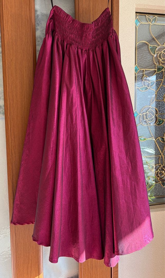 mmj マウナロア フラダンス 衣装 スカート 赤 ワインレッド ハワイアン